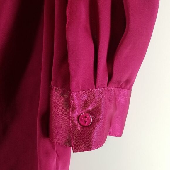 Penmans Blouse Womens Size Small Dark Pink Long Sleeve Full Button Front Pockets - Picture 9 of 9
